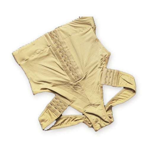 Calzón faja reductor de tiro alto con broches, color beige